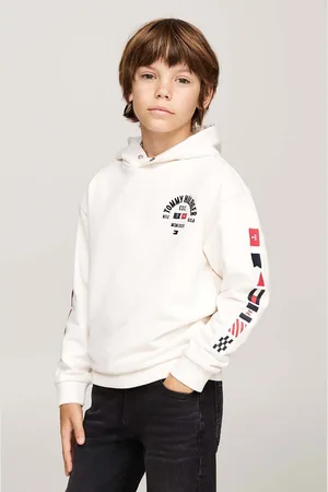 Tommy Hilfiger Dětská mikina barva, s kapucí, s potiskem, KB0KB09379