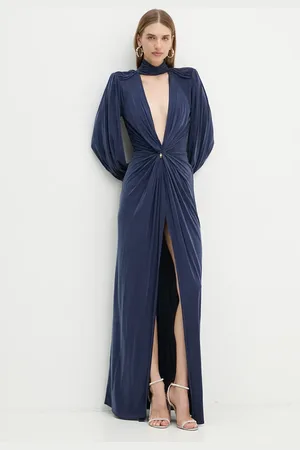 Elisabetta Franchi Šaty tmavomodrá barva, maxi, AB68447E2