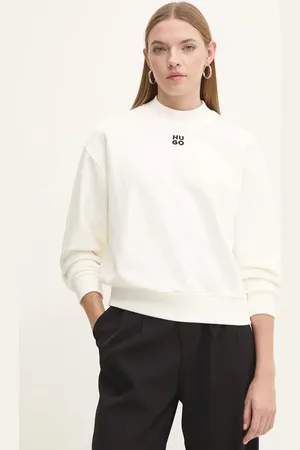 HUGO BOSS Bavlněná mikina dámská, barva, hladká, 50527463