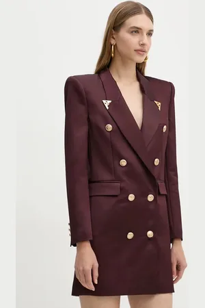 Elisabetta Franchi Vlněné šaty vínová barva, mini, AB73047E2