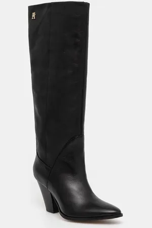Tommy Hilfiger Kozačky HIGH COWBOY HEEL BOOT LEATHER dámské, barva, na podpatku, FW0FW08296