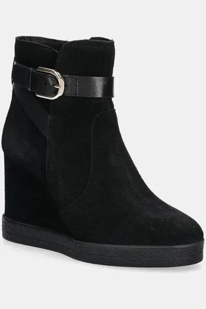 Geox Semišové boty D ELIDEA WEDGE dámské, barva, na klínku, D46VQA 02243 C9999