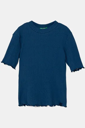 Benetton Dětské tričko tmavomodrá barva, 3F1AC10E2