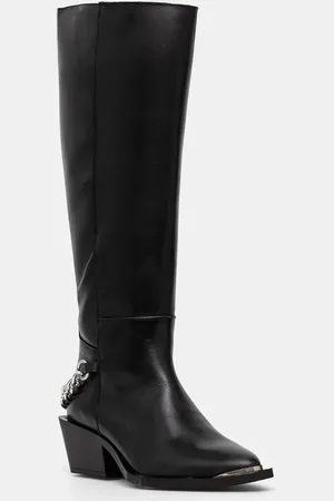 Steve Madden Kožené kozačky Xayenne dámské, barva, na podpatku, SM11003321