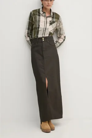 Pepe Jeans Džínová sukně MAXI SKIRT HW COATED barva, maxi, PL901167