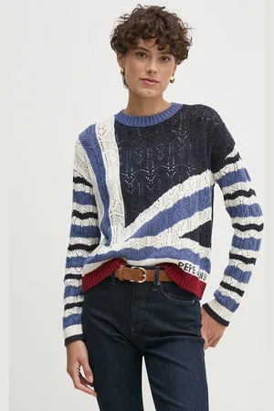 Pepe Jeans Svetr HARLOW dámský, tmavomodrá barva, PL702202