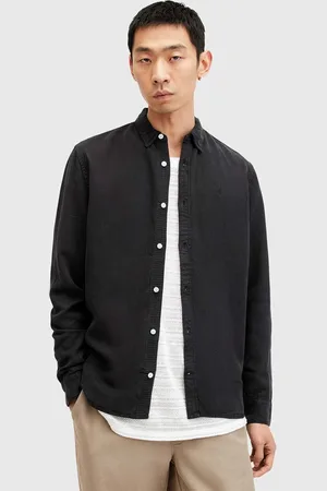 AllSaints Košile s příměsí lnu LAGUNA LS SHIRT barva, regular, M160SB