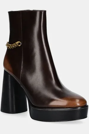 Michael Kors Kožené kotníkové boty Carlisle dámské, barva, na podpatku, 40F4CLME2L.230