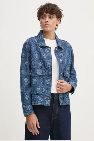 Pepe Jeans Džínová bunda LOA JACQUARD dámská, barva, přechodná, oversize, PL402483