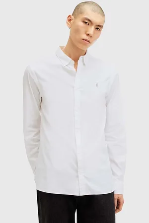 AllSaints Bavlněná košile HAWTHORNE LS SHIRT barva, slim, s klasickým límcem, M150SB