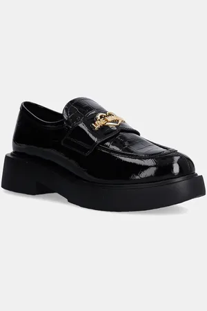 Moschino Kožené mokasíny dámské, barva, na platformě, JA10404G0LIB0000