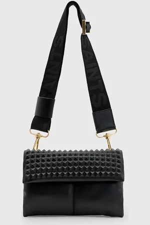 AllSaints Kožená kabelka EZRA STUD CROSSBODY barva, W354XB