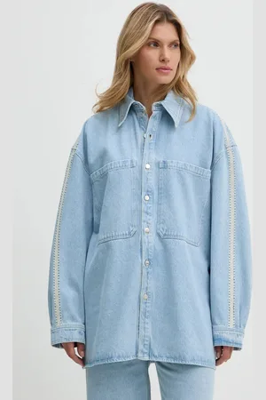 Nanushka Džínová bunda BEAUX dámská, barva, přechodná, oversize, NU24PFJK00352
