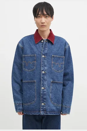 ICECREAM Džínová bunda Denim Chore pánská, tmavomodrá barva, přechodná, oversize, ICD007