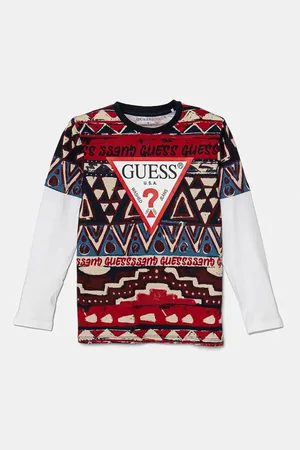Guess Dětské bavlněné tričko s dlouhým rukávem s potiskem, L4BI05 I3Z13