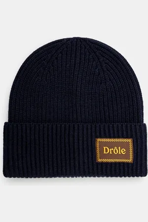 Drôle de Monsieur Vlněná čepice Le Bonnet Laine tmavomodrá barva, z husté pleteniny, E-BN104-WO007-NY