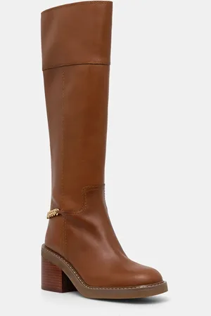 Michael Kors Kožené kozačky Carlisle dámské, barva, na podpatku, 40F4CLMB5L.230