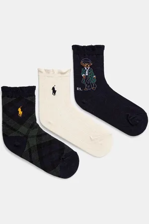 Ralph Lauren Dětské ponožky 3-pack tmavomodrá barva, 446958814001