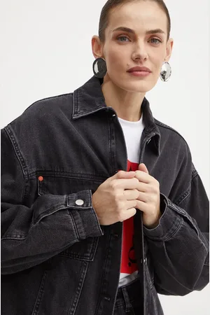 Max&Co. Džínová bunda dámská, barva, přechodná, oversize, 2426086033200