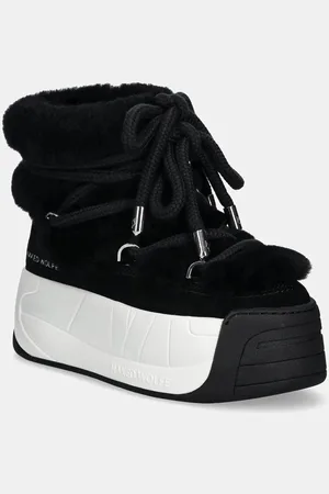 Naked Wolfe Vlněné boty do sněhu Darling barva, Darling Black Cow Suede