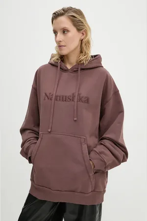 Nanushka Bavlněná mikina EVER dámská, barva, s kapucí, s aplikací, NU24PFSH03378