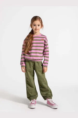COCCODRILLO Dětské tepláky barva, hladké, MYSTIC NATURE GIRL KIDS