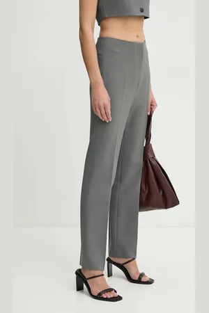 Nanushka Kalhoty ERINNA dámské, barva, jednoduché, high waist, NW24PFOW18055