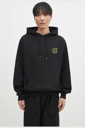 Drôle de Monsieur Bavlněná mikina Le Hoodie D Raisin pánská, barva, s kapucí, s aplikací, E-HO170-CO127-BL