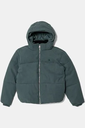 Calvin Klein Dětská bunda zelená barva, IB0IB02248