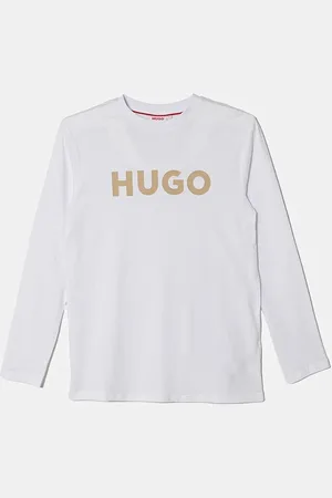 HUGO BOSS Dětské bavlněné tričko s dlouhým rukávem barva, s potiskem, G00145