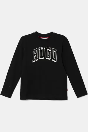 HUGO BOSS Dětské bavlněné tričko s dlouhým rukávem barva, s potiskem, G00148