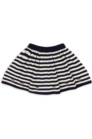 Konges Sløjd Dětská bavlněná sukně VENTON KNIT SKIRT GOTS tmavomodrá barva, mini, KS101724