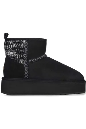 Emu Semišové sněhule Stinger Knit Flatform barva, W13143.BLAK