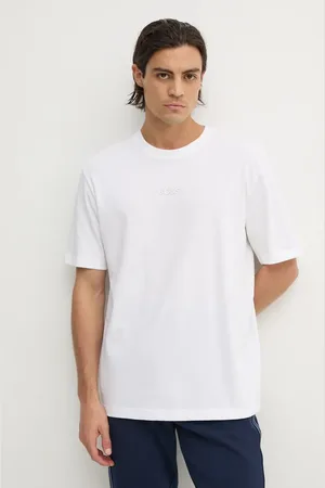 HUGO BOSS Bavlněné tričko bílá barva, s potiskem, 50519368