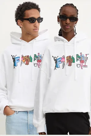 Fiorucci Bavlněná mikina barva, s kapucí, s potiskem, U01FMSHO092CJ05WH02