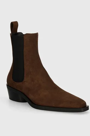 Proenza Schouler Semišové kotníkové boty Bronco dámské, barva, na plochém podpatku, PS41030A