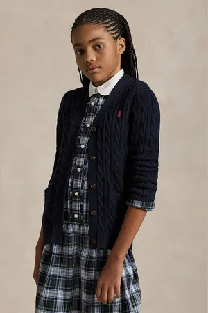 Ralph Lauren Dětský bavlněný kardigan tmavomodrá barva, lehký, 313950765001