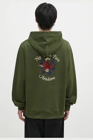 Drôle de Monsieur Bavlněná mikina Le Hoodie Slogan Fleurs pánská, barva, s kapucí, s aplikací, E-HO169-CO127-KK