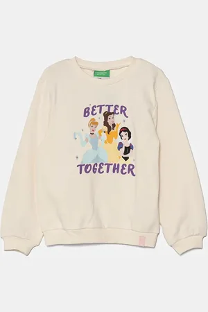 Benetton Dětská bavlněná mikina barva, s potiskem, 3J68G10H7