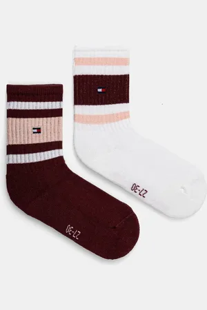 Tommy Hilfiger Dětské ponožky 2-pack vínová barva, 701229942
