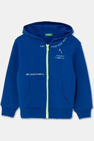 Benetton Dětská bavlněná mikina barva, s kapucí, s potiskem, 3FWYG5039
