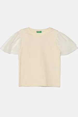 Benetton Dětské tričko barva, 3Q8DC10LW