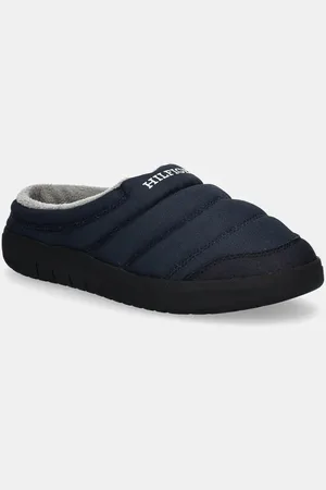Tommy Hilfiger Pantofle COMFORT WARM TEXTILE HOUSE SHOE tmavomodrá barva, FM0FM05158