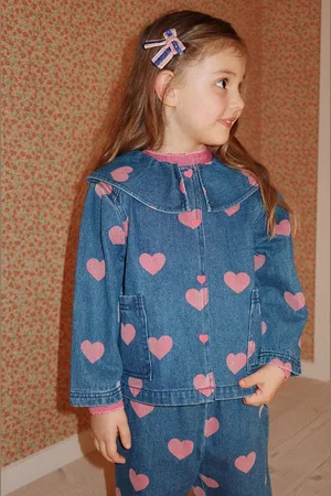 Konges Sløjd Dětská riflová bunda MAGOT DENIM SHIRT GOTS barva, KS101581