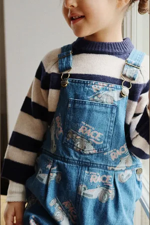 Konges Sløjd Dětské kalhoty na šle MAGOT OVERALLS GOTS KS101589