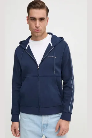 Michael Kors Mikina pánská, tmavomodrá barva, s kapucí, s aplikací, CT4524K5MF
