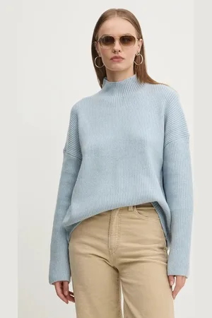 Abercrombie & Fitch Svetr z vlněné směsi dámský, barva, s pologolfem, KI150-4260