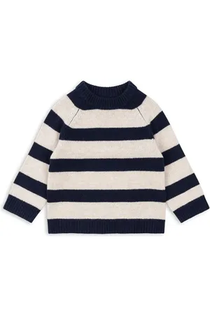 Konges Sløjd Dětský vlněný svetr VITU KNIT BLOUSE tmavomodrá barva, KS101728