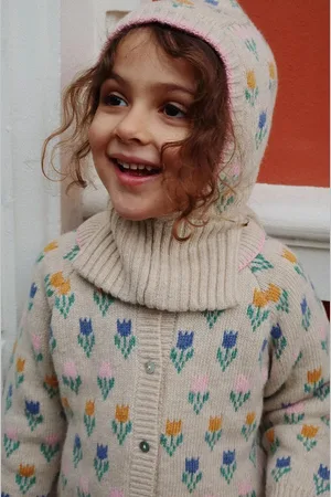 Konges Sløjd Dětský vlněný nákrčník BELOU TULIPE KNIT BALACLAVA barva, KS101429