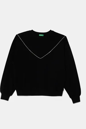 Benetton Dětská mikina barva, s aplikací, 30L3C10KW